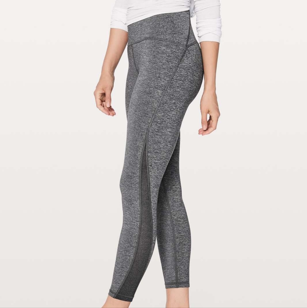 Like New Lululemon Train Times 7/8 25" Pants Size 6, Heathered Black